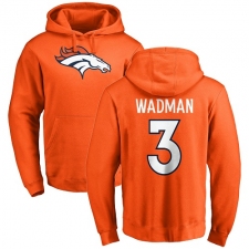 NFL Nike Denver Broncos #3 Colby Wadman Orange Name & Number Logo Pullover Hoodie