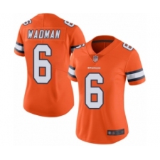 Women's Denver Broncos #6 Colby Wadman Limited Orange Rush Vapor Untouchable Football Jersey