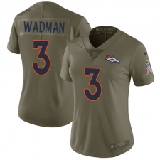 Women's Nike Denver Broncos #3 Colby Wadman Limited Olive 2017 Salute to Service NFL Jersey