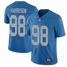 Men's Nike Detroit Lions #98 Damon Harrison Blue Alternate Vapor Untouchable Limited Player NFL Jersey