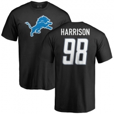NFL Nike Detroit Lions #98 Damon Harrison Black Name & Number Logo T-Shirt
