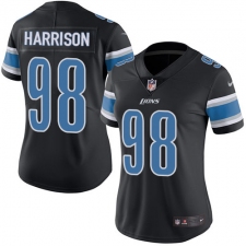 Women's Nike Detroit Lions #98 Damon Harrison Limited Black Rush Vapor Untouchable NFL Jersey