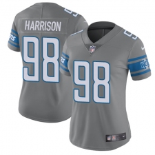 Women's Nike Detroit Lions #98 Damon Harrison Limited Steel Rush Vapor Untouchable NFL Jersey
