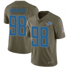Youth Nike Detroit Lions #98 Damon Harrison Limited Olive 2017 Salute to Service NFL Jersey