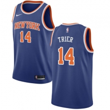 Men's Nike New York Knicks #14 Allonzo Trier Swingman Royal Blue NBA Jersey - Icon Edition