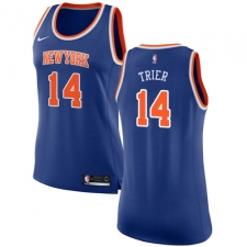 Women's Nike New York Knicks #14 Allonzo Trier Swingman Royal Blue NBA Jersey - Icon Edition