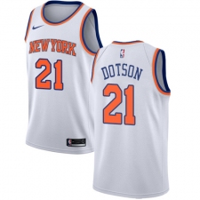 Women's Nike New York Knicks #21 Damyean Dotson Swingman White NBA Jersey - Association Edition