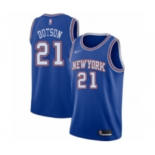 Youth New York Knicks #21 Damyean Dotson Swingman Blue Basketball Jersey - Statement Edition