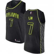 Men's Nike Atlanta Hawks #7 Jeremy Lin Swingman Black NBA Jersey - City Edition