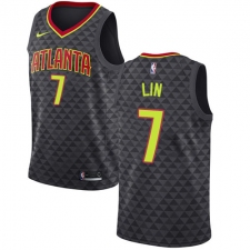 Men's Nike Atlanta Hawks #7 Jeremy Lin Swingman Black NBA Jersey - Icon Edition