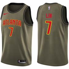 Men's Nike Atlanta Hawks #7 Jeremy Lin Swingman Green Salute to Service NBA Jersey