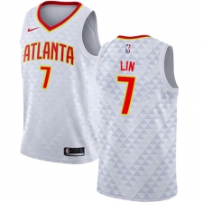 Men's Nike Atlanta Hawks #7 Jeremy Lin Swingman White NBA Jersey - Association Edition