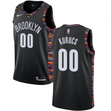 Men's Nike Brooklyn Nets #00 Rodions Kurucs Swingman Black NBA Jersey - 2018 19 City Edition