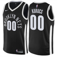 Men's Nike Brooklyn Nets #00 Rodions Kurucs Swingman Black NBA Jersey - City Edition
