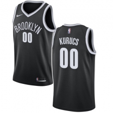 Men's Nike Brooklyn Nets #00 Rodions Kurucs Swingman Black NBA Jersey - Icon Edition
