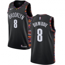 Youth Nike Brooklyn Nets #8 Spencer Dinwiddie Swingman Black NBA Jersey - 2018 19 City Edition