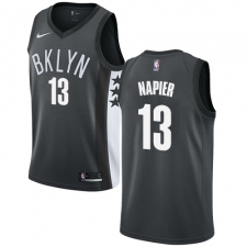 Men's Nike Brooklyn Nets #13 Shabazz Napier Swingman Gray NBA Jersey Statement Edition
