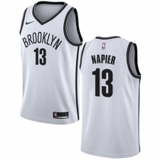 Men's Nike Brooklyn Nets #13 Shabazz Napier Swingman White NBA Jersey - Association Edition