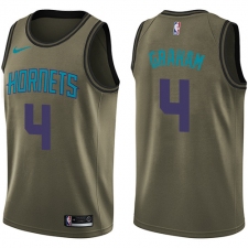 Men's Nike Charlotte Hornets #4 Devonte Graham Swingman Green Salute to Service NBA Jersey