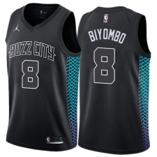 Men's Nike Jordan Charlotte Hornets #8 Bismack Biyombo Swingman Black NBA Jersey - City Edition