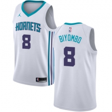 Men's Nike Jordan Charlotte Hornets #8 Bismack Biyombo Swingman White NBA Jersey - Association Edition