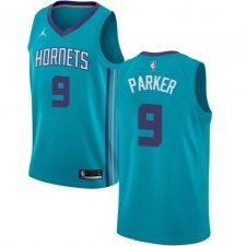 Men's Nike Jordan Charlotte Hornets #9 Tony Parker Swingman Teal NBA Jersey - Icon Edition