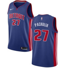 Men's Nike Detroit Pistons #27 Zaza Pachulia Swingman Royal Blue NBA Jersey - Icon Edition