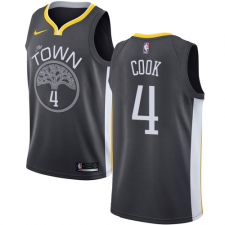 Youth Nike Golden State Warriors #4 Quinn Cook Swingman Black NBA Jersey - Statement Edition