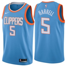 Men's Nike Los Angeles Clippers #5 Montrezl Harrell Swingman Blue NBA Jersey - City Edition