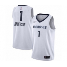 Men's Memphis Grizzlies #1 Kyle Anderson Authentic White Finished Basketball Jersey - Association Edition