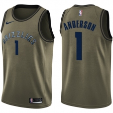 Men's Nike Memphis Grizzlies #1 Kyle Anderson Swingman Green Salute to Service NBA Jersey