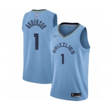 Women's Memphis Grizzlies #1 Kyle Anderson Swingman Blue Finished Basketball Jersey Statement Edition