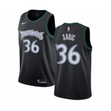 Men's Nike Minnesota Timberwolves #36 Dario Saric Authentic Black Hardwood Classics Jersey