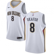 Men's Nike New Orleans Pelicans #8 Jahlil Okafor Swingman White NBA Jersey - Association Edition
