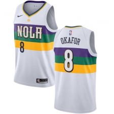 Youth Nike New Orleans Pelicans #8 Jahlil Okafor Swingman White NBA Jersey - City Edition
