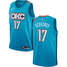 Men's Nike Oklahoma City Thunder #17 Dennis Schroder Swingman Turquoise NBA Jersey - City Edition