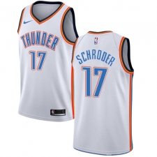 Men's Nike Oklahoma City Thunder #17 Dennis Schroder Swingman White NBA Jersey - Association Edition