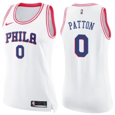 Women's Nike Philadelphia 76ers #0 Justin Patton Swingman White Pink Fashion NBA Jersey