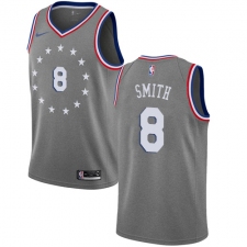Men's Nike Philadelphia 76ers #8 Zhaire Smith Swingman Gray NBA Jersey - City Edition