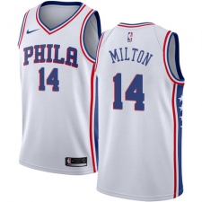 Men's Nike Philadelphia 76ers #14 Shake Milton Swingman White NBA Jersey - Association Edition