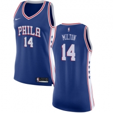 Women's Nike Philadelphia 76ers #14 Shake Milton Swingman Blue NBA Jersey - Icon Edition