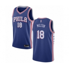 Youth Philadelphia 76ers #18 Shake Milton Swingman Blue Basketball Jersey - Icon Edition