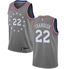 Men's Nike Philadelphia 76ers #22 Wilson Chandler Swingman Gray NBA Jersey - City Edition