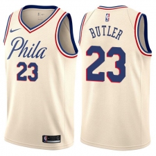 Youth Nike Philadelphia 76ers #23 Jimmy Butler Swingman Cream NBA Jersey - City Edition