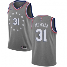 Men's Nike Philadelphia 76ers #31 Mike Muscala Swingman Gray NBA Jersey - City Edition