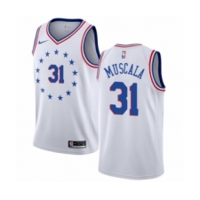 Men's Nike Philadelphia 76ers #31 Mike Muscala White Swingman Jersey - Earned Edition
