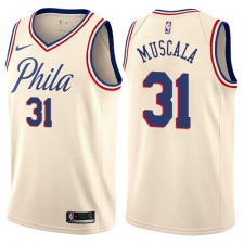 Youth Nike Philadelphia 76ers #31 Mike Muscala Swingman Cream NBA Jersey - City Edition