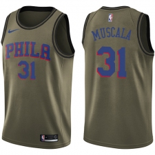 Youth Nike Philadelphia 76ers #31 Mike Muscala Swingman Green Salute to Service NBA Jersey