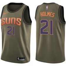 Youth Nike Phoenix Suns #21 Richaun Holmes Swingman Green Salute to Service NBA Jersey