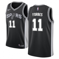 Men's Nike San Antonio Spurs #11 Bryn Forbes Swingman Black NBA Jersey - Icon Edition